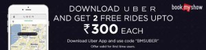 Uber Loot- Get 2 free Uber rides worth Rs 300 each (New Users)