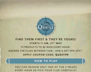 myntra quest game 21 may get 99 off