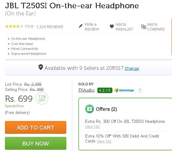 jbl t250si flipkart