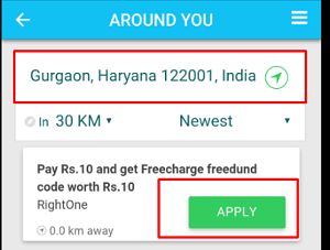 freecharge freefund code new user