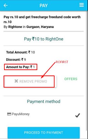 freecharge freefund code new user