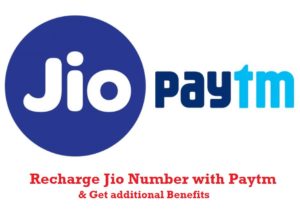 Paytm Get flat Rs 50 Cashback on New Jio No. Recharge worth Rs