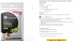 Amazon Pantry- Buy Godrej Expert Easy 5 Minute Hair Colour Sachet - Natural  Black, 20ml at Rs 1 (Prime Users)
