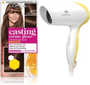 Flipkart - Buy L'Oreal Paris Casting Creme Gloss 400 with Havells Light  Weight Hair Dryer 1200 W (2 Items in the set) for Rs 785
