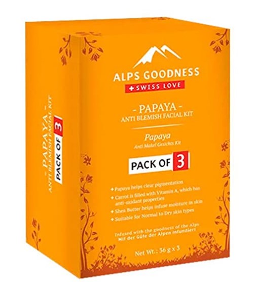 Alps Goodness Papaya Anti Blemish Facial Kit - Pack of 3 (36 g x 3)