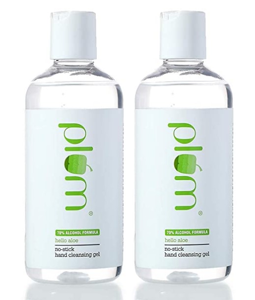 Plum Hello Aloe No-Stick Hand Cleansing Gel Sanitizer Pack of 2