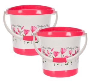 Amazon- Buy Heart Home Plastic Floral Print Bucket 