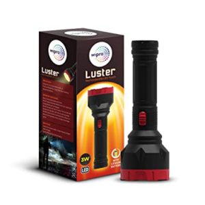 Wipro Luster 3W LED Bright Rechargeable Torch Rs 299 amazon dealnloot