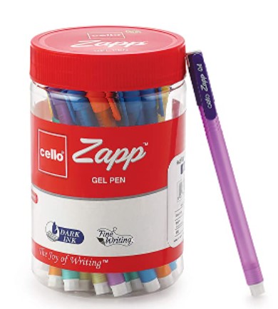 Cello Zapp Gel Pens (25 Pens Jar - Blue)