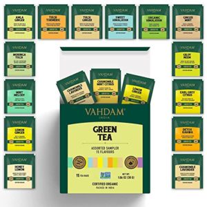 VAHDAM Organic Green Tea Sampler Trial Pack Rs 93 amazon dealnloot