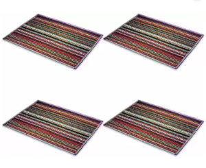 Status Nylon Door Mat (Multicolor, Medium, Pack of 4)