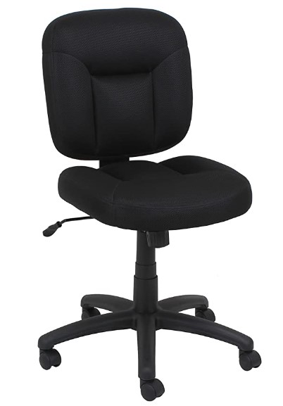 AmazonBasics Low Back Task Chair (Black, Fabric)