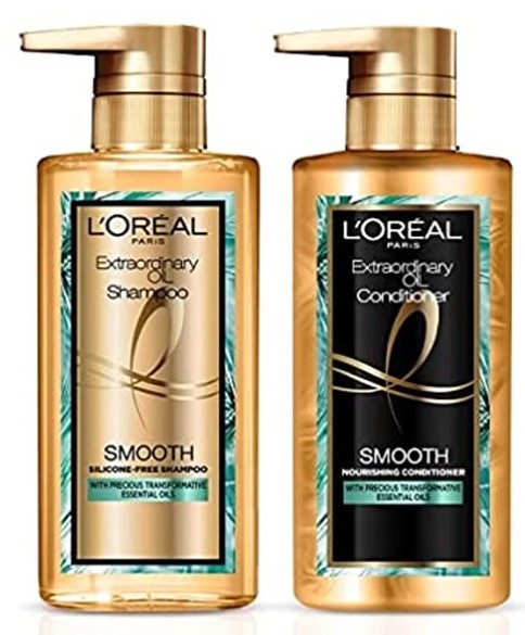 L'Oreal Paris Extraordinary Oil Smooth Shampoo 440ml with Conditioner 440ml Free