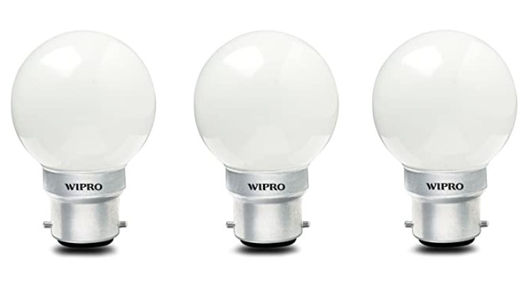 wipro Safelite B22 0.5-Watt LED Night Bulb ( White , N10001, Pack of 3)