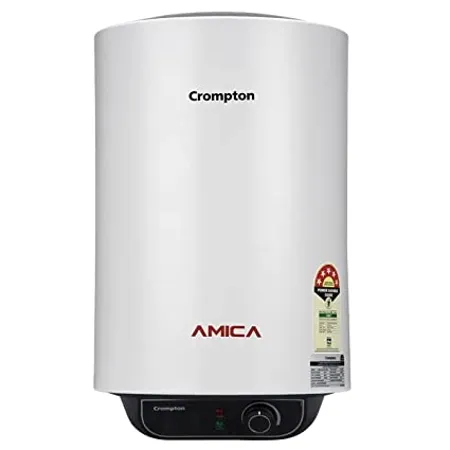 Crompton Amica 25 L 5 Star Rated Storage Water Heater Geyser with Free Installation and Connection Pipes Black White 