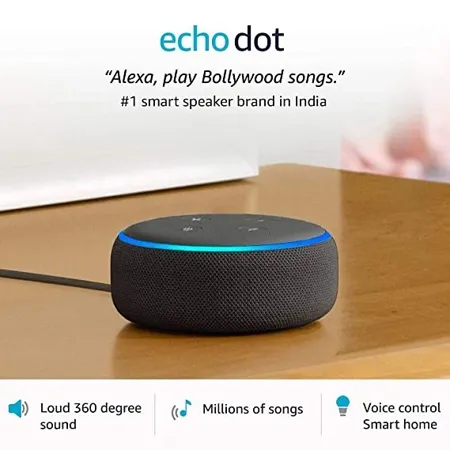 Echo Dot (3rd Gen) – New and improved smart speaker with Alexa (Black)