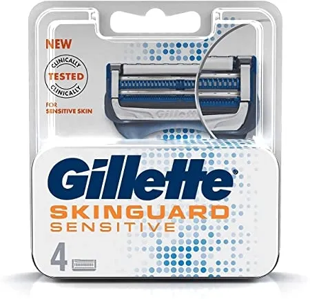 Gillette Skinguard Manual Shaving Razor Blades pack of 4 cartridges