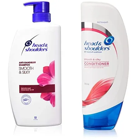 Head Shoulders Smooth and Silky Anti Dandruff Shampoo 1L and Head Shoulders Anti Dandruff Conditioner Smooth Silky 170 ML