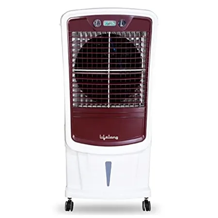 Lifelong LLAC285 SuperCool Air Cooler 85L with Water Level Indicator Multi Way Air Deflection Powerful Air Throw Honeycomb pads White Maroon 1 Year Warranty 