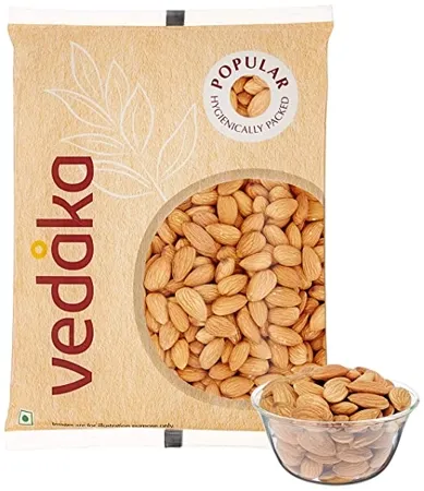 Vedaka Popular Whole California Almonds, 1kg
