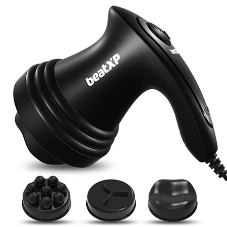 beatXP Blaze Electric Body Massager with 3 Massage Heads Shiatsu Full Body Relaxation for Pain and Stress Relief Infra Red Heat Therapy Back Leg Foot Body Slimming Massager 1 Year Warranty