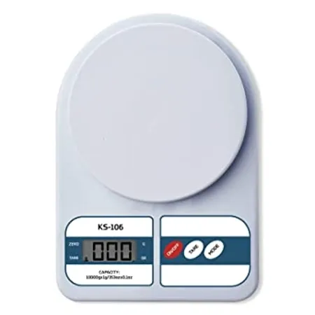 beatXP Kitchen Scale Multipurpose Portable Electronic Digital Weighing Scale Weight Machine With Back light LCD Display White 10 kg 