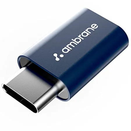 Ambrane Type C to Micro USB OTG Adapter for 3A Fast Charging and Data Sync Compatible with All Type C Enabled Devices Blue