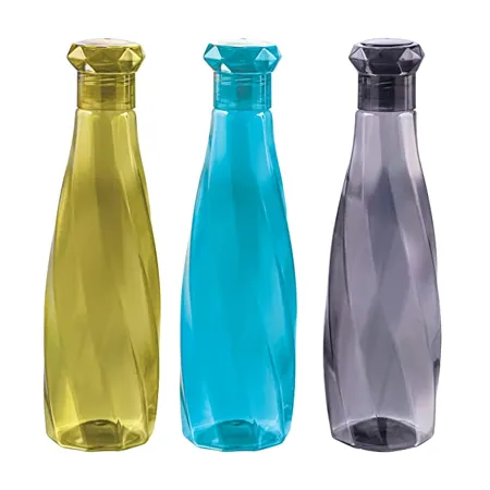 Attro Helix Unbreakable PET Fridge Water Bottle Set For Office Sports School Travelling Gym Yoga BPA And Leak Free Set Of 3 1000 ml Multicolor ATTRO HELIX SO3 ASSRTD 