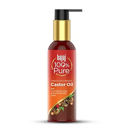 Bajaj 100 Pure Castor Oil Virgin Cold Pressed Oil For Hair Skin Lustrous Shiny Hair Moisturized Skin 200 Ml Clear