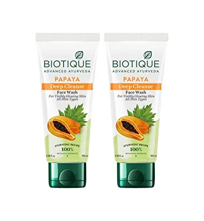 Biotique Bio Papaya Visibly Flawless Skin Face Wash Pack of 2 200 ml 2 x 100 ml 