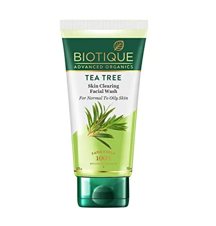 Biotique Tea Tree Skin Clearing Normal to Oily Skin Face Wash 150 ml Treats Acne Pimples Clear Skin Paraben SLS Free