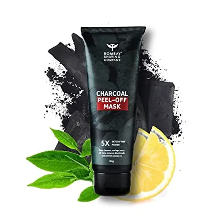 Bombay Shaving Co Activated Charcoal Peel Off Mask with 5X Detoxifying Power Fights Pollution and De Tans skin for Men and Women 100g