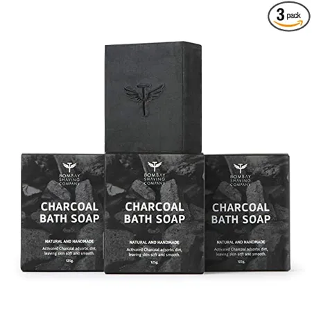 Bombay Shaving Company Activated Bamboo Charcoal Bath Soap for Deep Clean and Anti pollution Effect 125g Pack of 3 Made in India