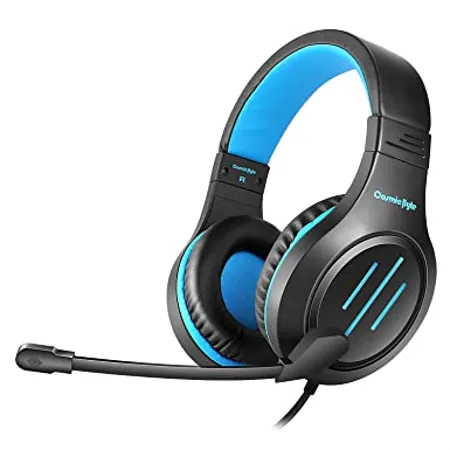 Cosmic Byte Blazar Headphone with Flexible Mic for PC Mobiles PS4 Xbox One Tablets Blue 