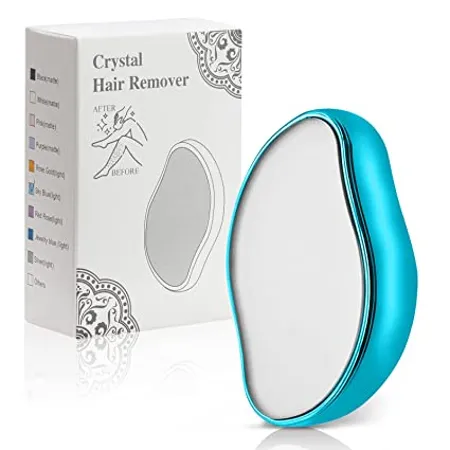 Crystal Hair Eraser for Women and Men Magic Crystal Hair Remover Painless Exfoliation Hair Removal Tool for Arms Legs Back Washable Crystal Epilator Without Shaving for Smooth Skin Gifts Blue 