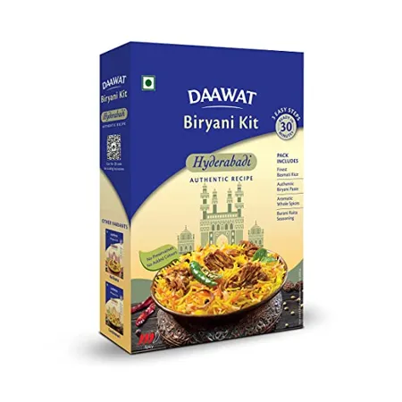 Daawat Biryani Kit Hyderabadi Authentic Recipe Ready in 30 min Ready to Cook 334 gm