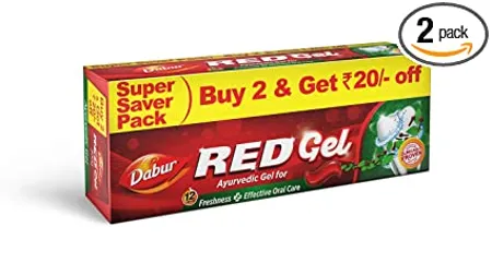 Dabur Red Gel 300g 150g x 2 Pack of 2 Toothpaste Controls bad breath plaque gingivitis toothache