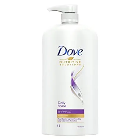 Dove Daily Shine Shampoo 1 L For Damaged or Frizzy Hair Makes Hair Soft Shiny And Smooth Mild Daily Shampoo for Men Women
