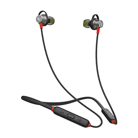 Infinity JBL Glide 120 in Ear Wireless Earphones with Mic Deep Bass Dual Equalizer 12mm Drivers Premium Metal Earbuds Comfortable Flex Neckband Bluetooth 5 0 IPX5 Sweatproof Black Red 