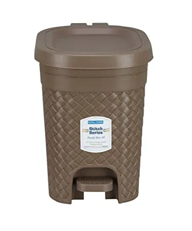 Kolorr Stitch Pedal Waste Bin Modern Design Trash Can Plastic Dustbin 7L Brown 