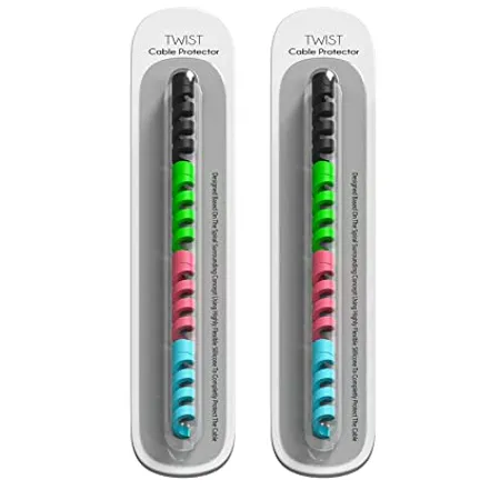 LAPSTER Spiral Charger Spiral Charger Cable Protectors for Wires Data Cable Saver Charging Cord Protective Cable Cover Set of 2 8 Pieces 