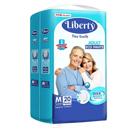 Liberty Eco Adult Diaper Pants Unisex Medium 20 Pcs Waist Size 61 115 cm 24 45 Inches 