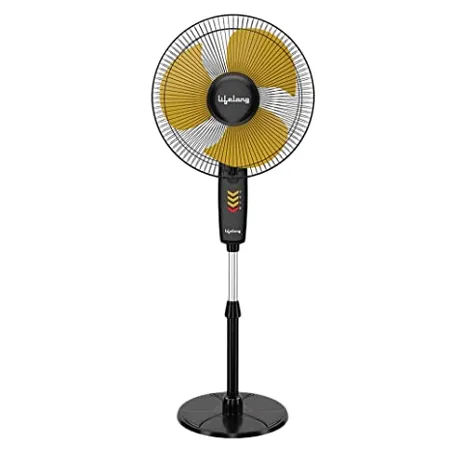 Lifelong LLPF922 Pedestal Fan for Cooling with Automatic Oscillation Home Kitchen Office Use 400 mm Powerful Air Throw Black 1 Year Warranty 