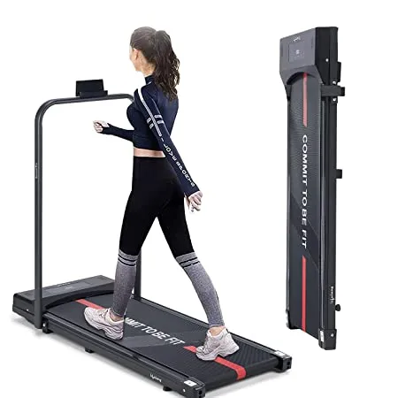 Lifelong Treadmill LLTM162 Fit Pro 2 HP Peak DC Motorized Under Desk Treadmill Home Workout Max Speed 8 Km Hr Walking Pad Max User Weight 110 Kg Free Installation Assistance Black