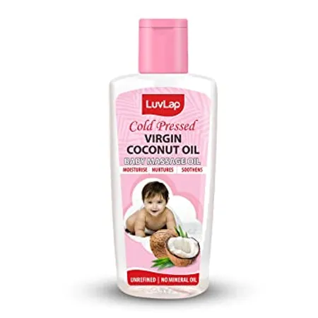 LuvLap Baby Hair Skin Oil 100 Natural Cold Pressed Virgin Coconut Oil Baby Massage Oil Prevents Diaper Rash 100ml