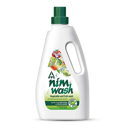 Nimwash Vegetable Fruit Wash I 1000 ml I 100 Natural Action Removes Pesticides 99 9 Germs with Neem and Citrus Fruit Extracts Safe to use on veggies and fruits Disinfects veggies fruits