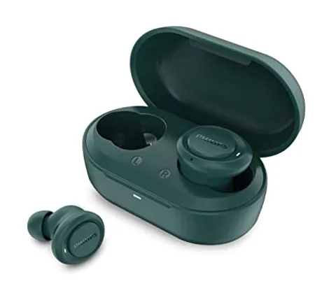 Philips Audio Tat1225 Bluetooth Truly Wireless in Ear Earbuds with Mic TWS with 18 Hours Playtime 6 12 Ipx4 Voice Assistant Noise and Echo Cancellation Blue 