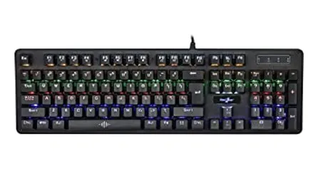 Redgear Shadow Amulet Mechanical Keyboard with Clicky Blue Switch Rainbow LED Modes Windows Keylock and Floating Keycaps