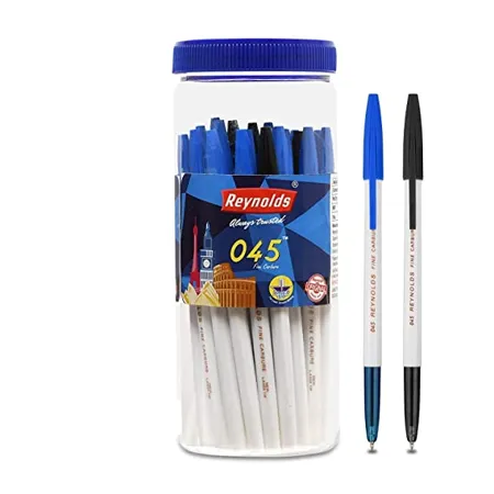 Reynolds 045 CARBURE 25 PENS JAR 20BLUE 5 BLACK Ball Pen I Lightweight Ball Pen With Comfortable Grip for Extra Smooth Writing I School and Office Stationery