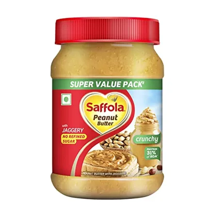 Saffola Peanut Butter with Jaggery No Refined Sugar Crunchy 24 3g Protein 900g